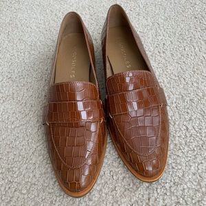 Aerosoles brown croc loafers